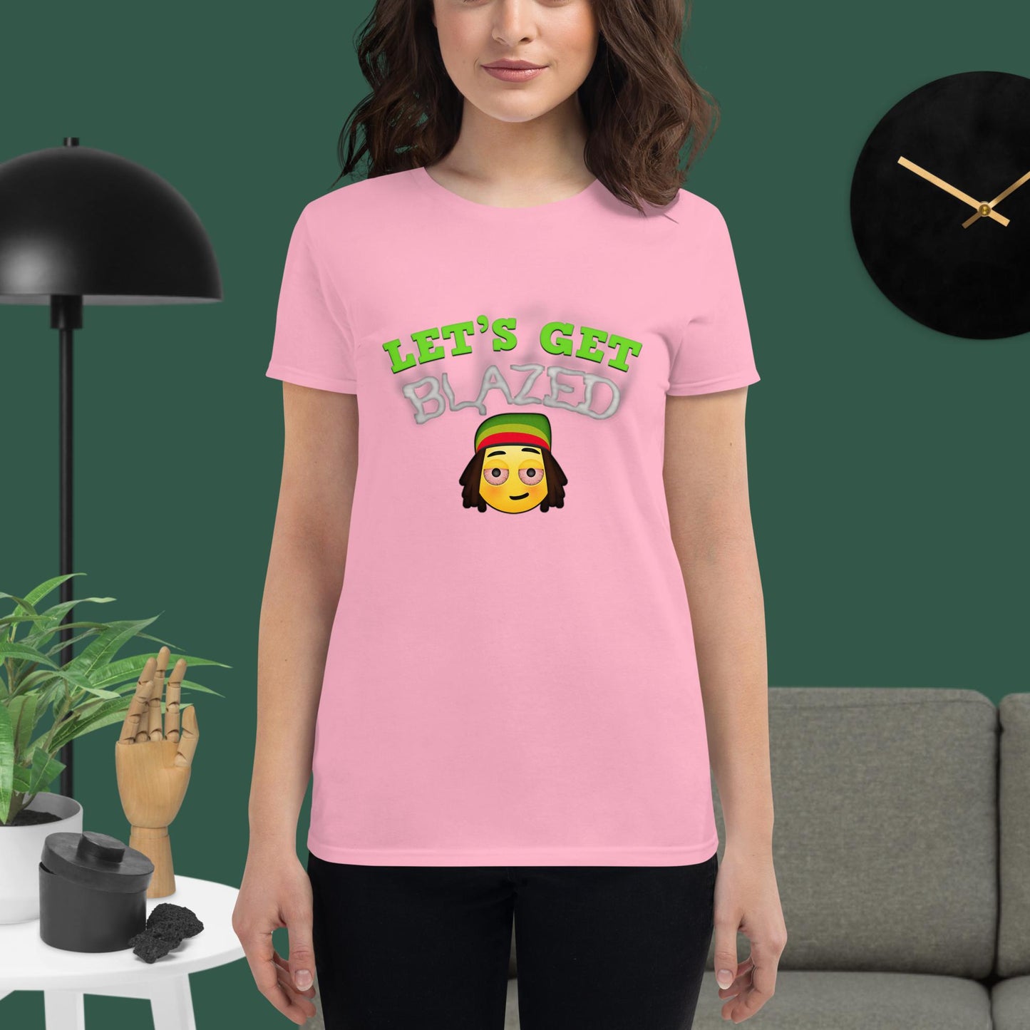 Emoji Weed Cannabis Sativa Joint Bong Dispensary Festival Fun Blunt Tshirt For Women