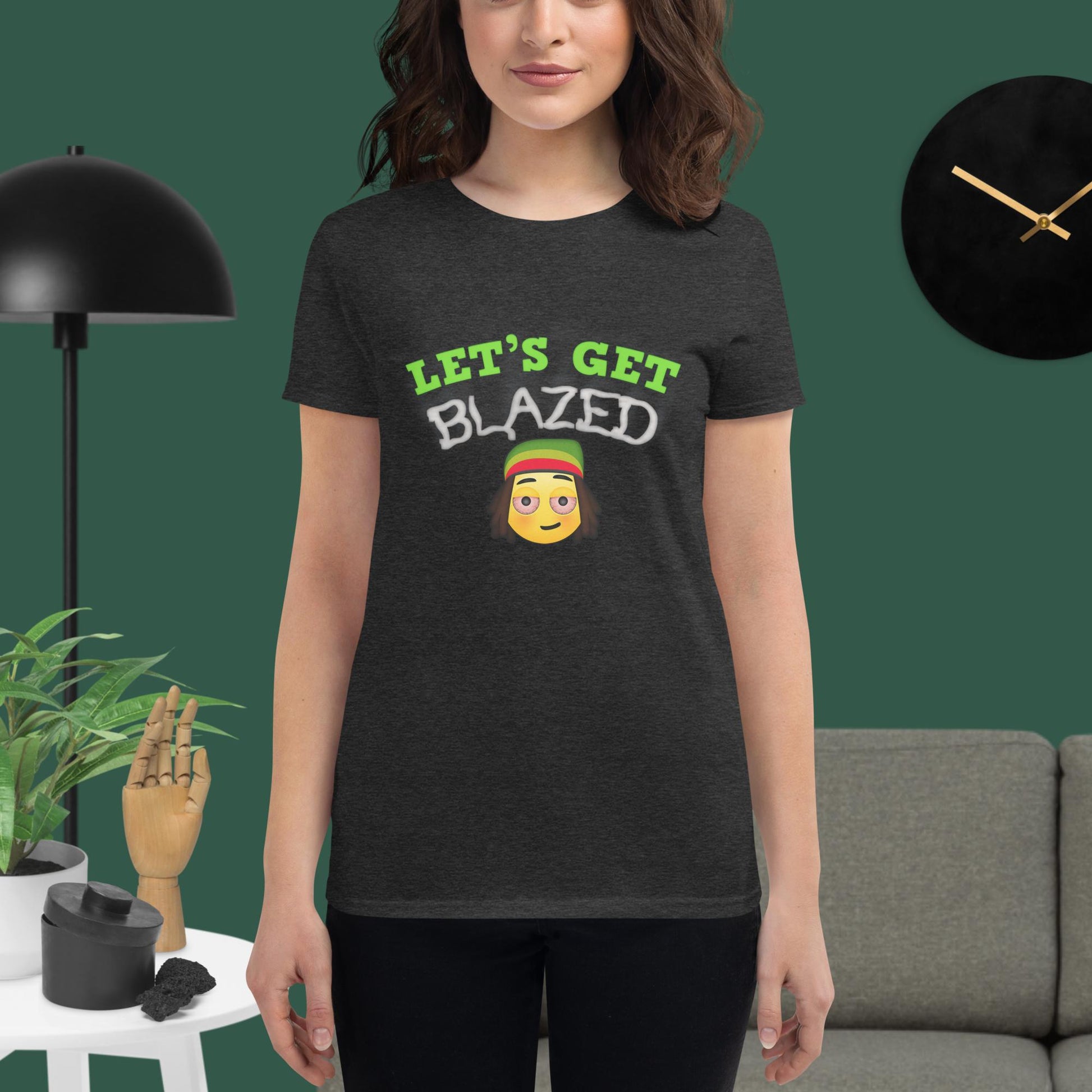 Emoji Weed Cannabis Sativa Joint Bong Dispensary Festival Fun Blunt Tshirt For Women